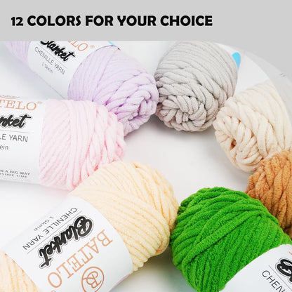 Chenille Yarn, 3 Pack Soft Plush Yarn for Crocheting and Knitting, 600g/21.16oz Total, 100m/109yd Each Skein, Fluffy Yarn for Amigurumi, Blankets, Scarves and Crafts, [Soft Pink]