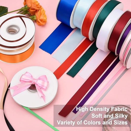 1-1/2" x 50 Yards Peach Pink Double Faced Satin Ribbon,Solid Color High Density Fabric Ribbon Rolls,Great for Gift Wrapping,Sewing,Crafts,DIY Bows and Christmas,Wedding,Party Decoration