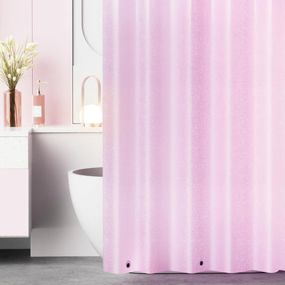 SeenusWaterproof Dreamy Pink Glitter PEVA Shower Curtain Liner, Cute Sparkle Plastic Shower Curtain with 3 Magnets, 72 x 72 inch Lovely Shimmery Bathroom Décor Shower Curtain or Liner Rose Pink