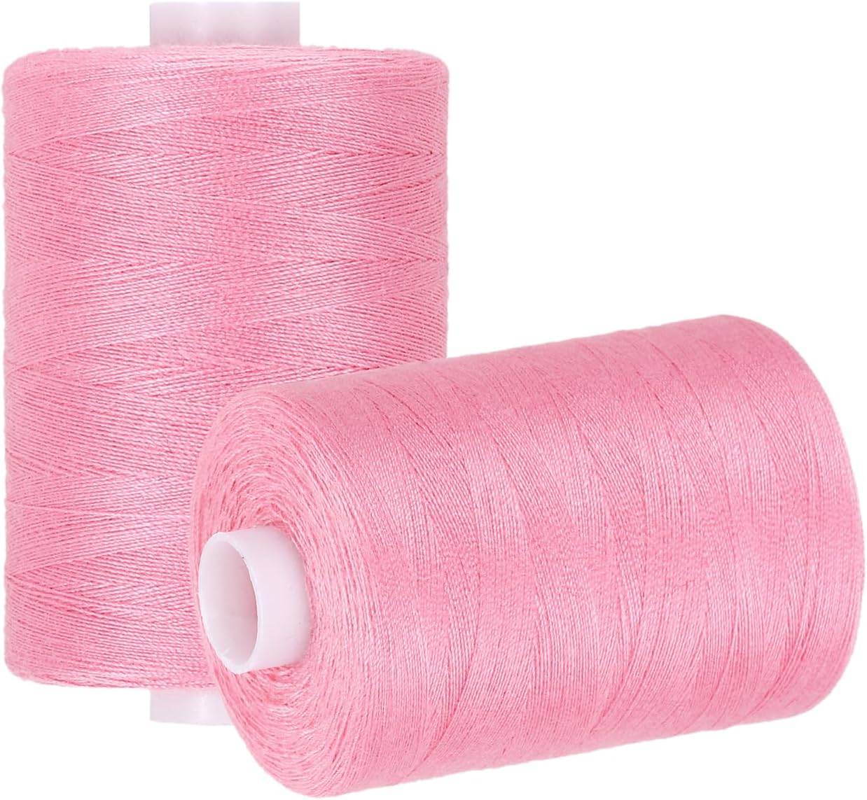 2 Spool Sewing Thread, Pink #156 Polyester Thread Prewound Bobbins for Sewing Machine Hand Stitching Quilting Emergency DIY Projects, 1000 Yards/Spool