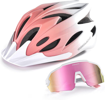 Adult Bike Helmet with Cycling Sunglasses Set for Men & Women