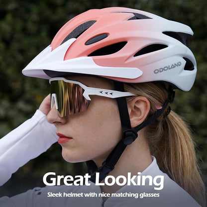 Adult Bike Helmet with Cycling Sunglasses Set for Men & Women