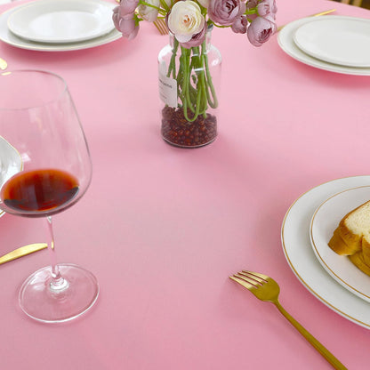 Pink Square Tablecloth, 60 x 60 Inch Waterproof Table Cloth