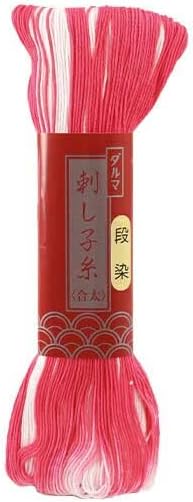 Yokota Sashiko Thread, Medium-Thick, Gradation Dye, 100m, Col. 51 Pink, 01-2112