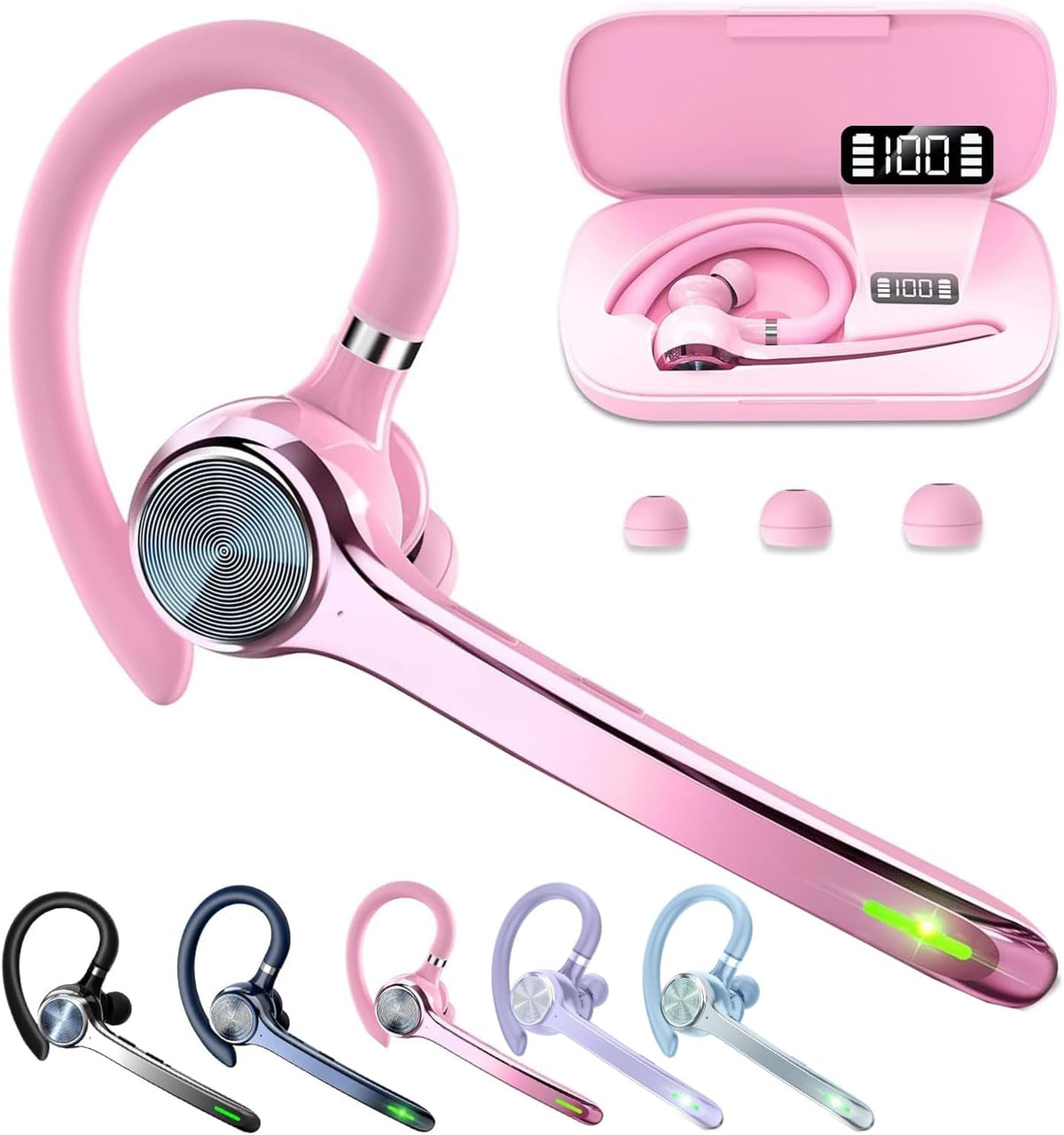 Bluetooth Headset, Wireless Earpiece with Mic for Work