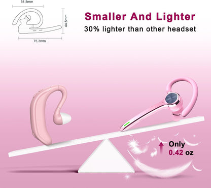 Bluetooth Headset, Wireless Earpiece with Mic for Work