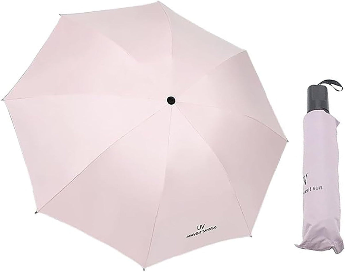 Rainproof and Sunshade Manual Umbrella, 37.8 Inch x 25.6 Inch 8 Ribs Blue Windproof Folding Umbrella for Outdoors and Travel