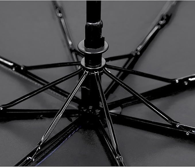 Rainproof and Sunshade Manual Umbrella, 37.8 Inch x 25.6 Inch 8 Ribs Blue Windproof Folding Umbrella for Outdoors and Travel