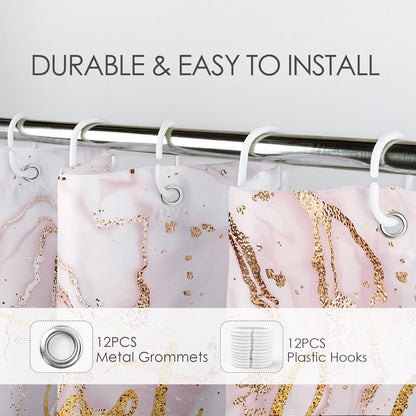 Pink Marble Shower Curtain Get Naked Bathroom Decor,72x72 Inch