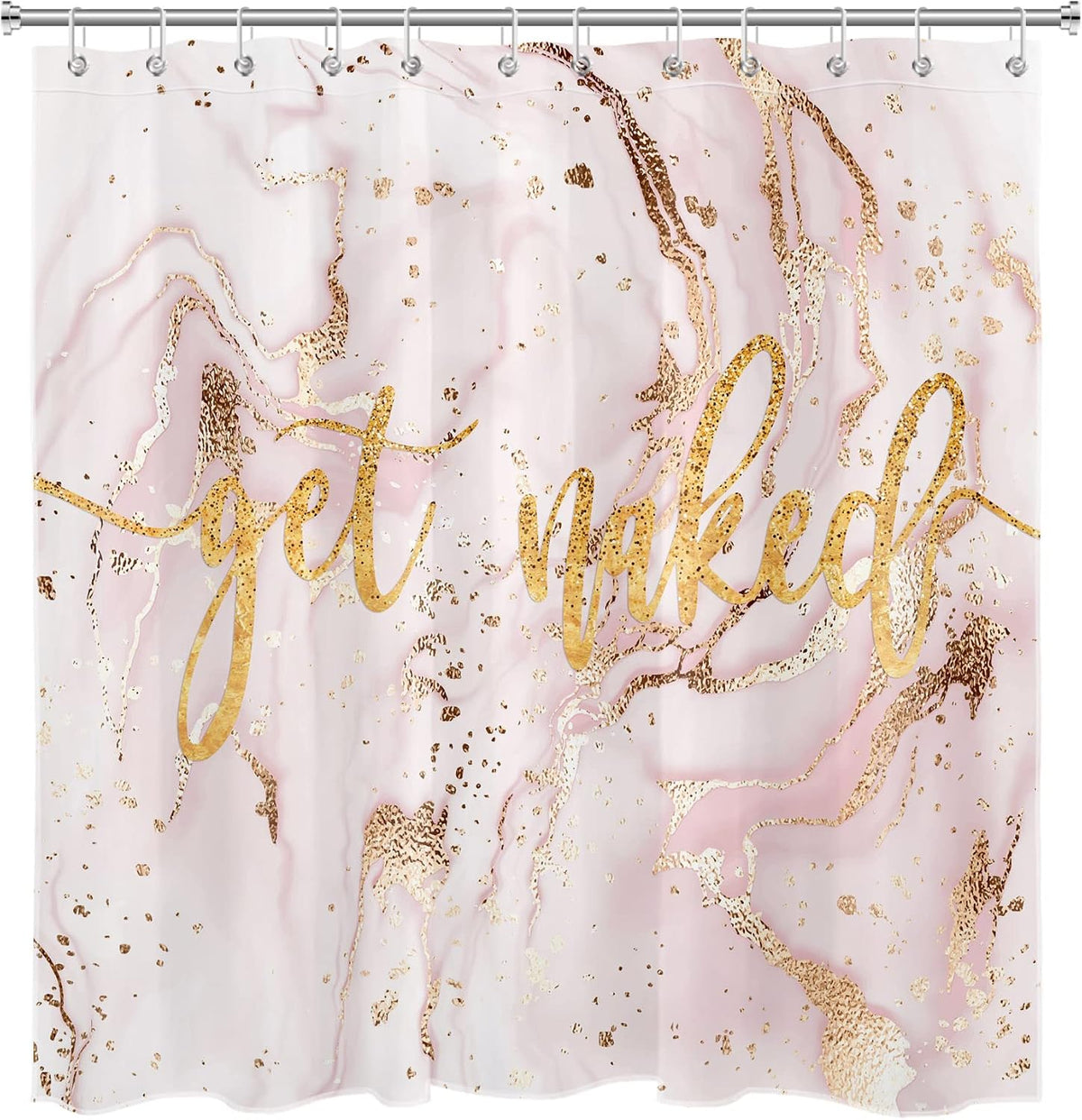 Pink Marble Shower Curtain Get Naked Bathroom Decor,72x72 Inch