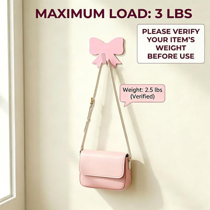 8 Pcs Cute Adhesive Wall Hooks,Small Kawaii Bow Knot Decor Hook for Hanging