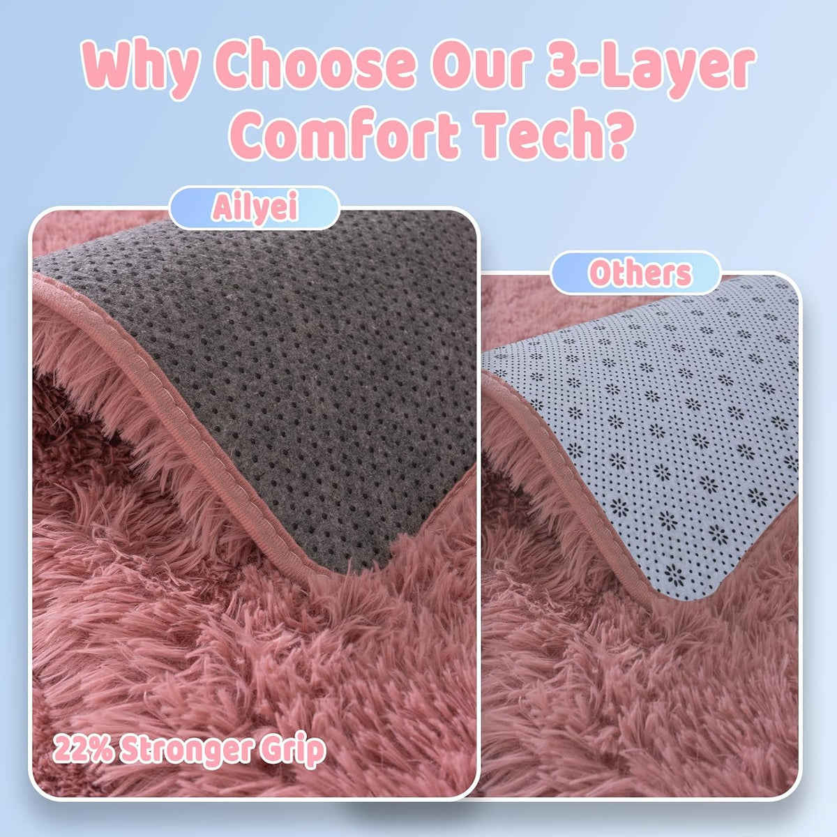 Soft Shag Rugs for Girls Bedroom, Fluffy Washable 4x6 Blush Pink