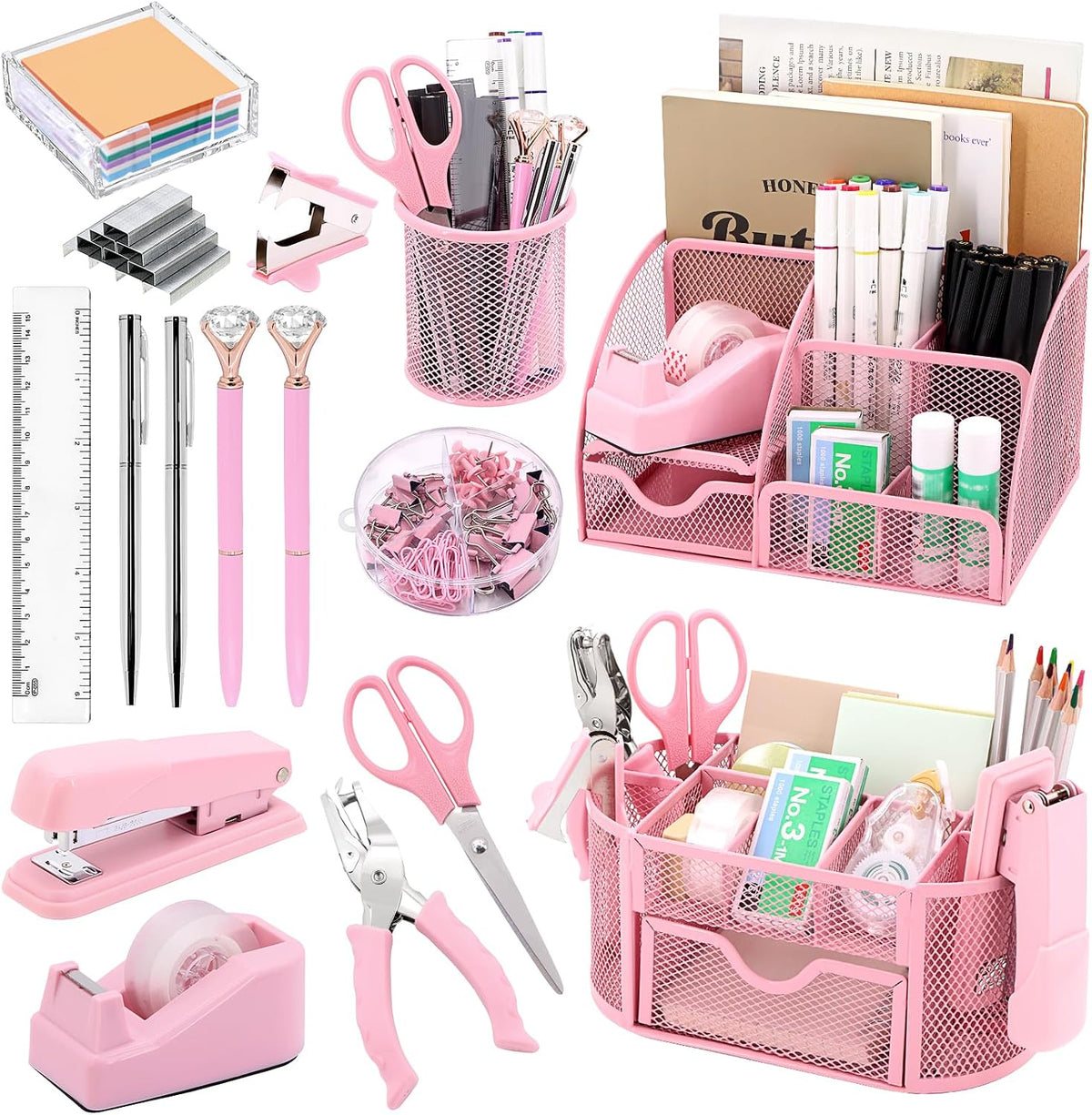 17 IN 1 Office Desk Organizer Set for Back to School Supplies Accessories