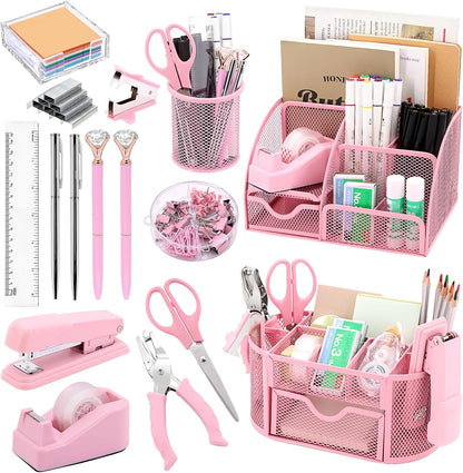 17 IN 1 Office Desk Organizer Set for Back to School Supplies Accessories