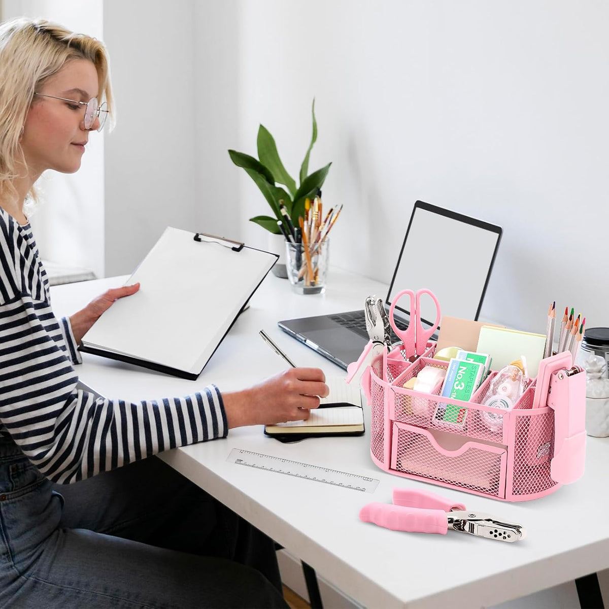17 IN 1 Office Desk Organizer Set for Back to School Supplies Accessories