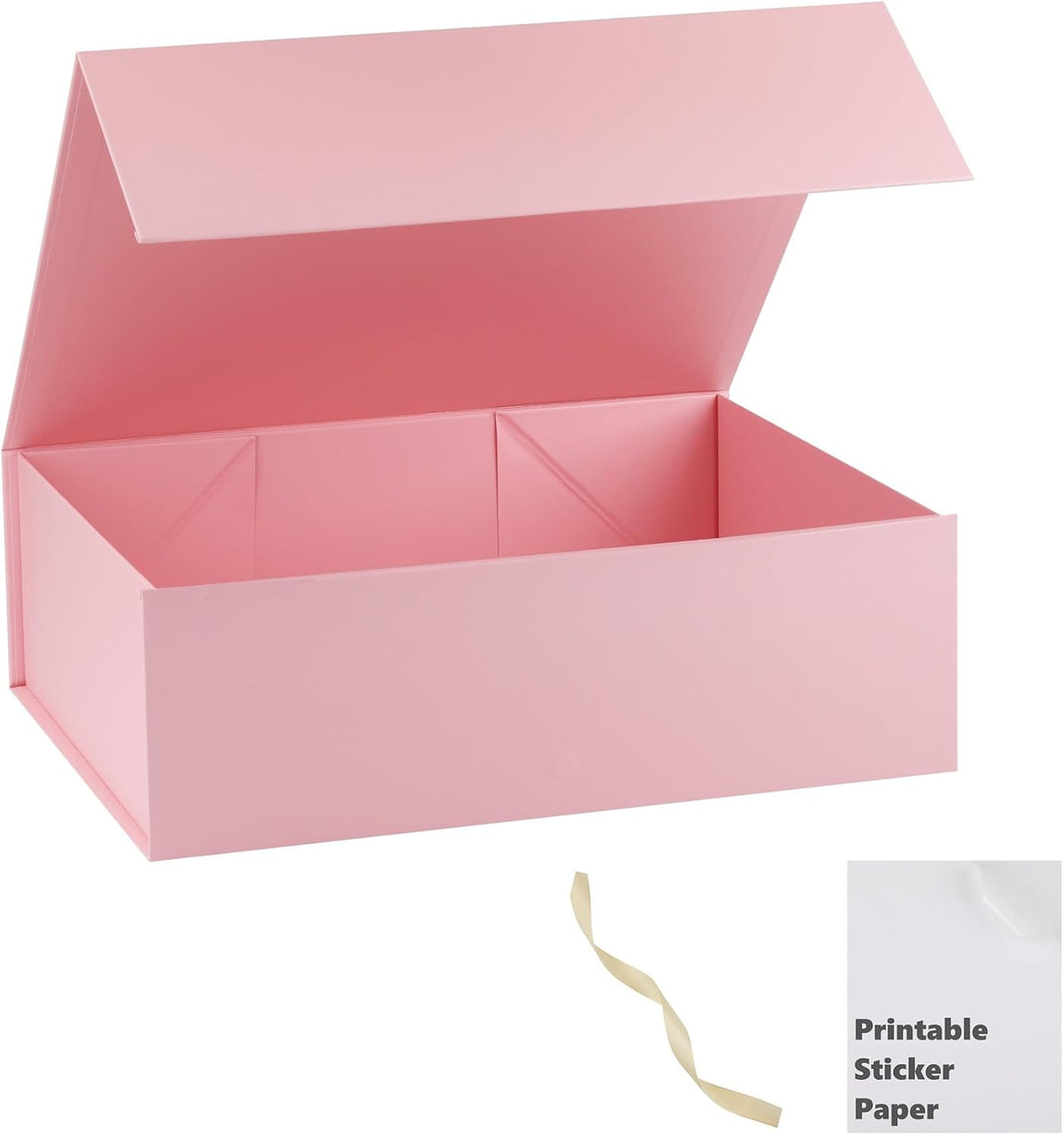 Pink Gift Box,10x7.3x3.5 Gift Boxes With Lids For Presents Includes Ribbon And Diy Printable Sticker Paper,Bridesmaid Proposal Box,Magnetic Gift Box For Birthday,Wedding,Graduation