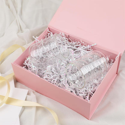 Pink Gift Box,10x7.3x3.5 Gift Boxes With Lids For Presents Includes Ribbon And Diy Printable Sticker Paper,Bridesmaid Proposal Box,Magnetic Gift Box For Birthday,Wedding,Graduation