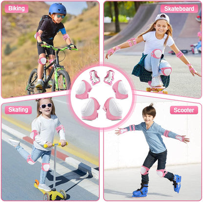 Kids Protective Gear Set Knee Pads for Kids 3-14 Years Toddler Knee and Elbow Pads with Wrist Guards 3 in 1 for Skating Cycling Bike Rollerblading Scooter