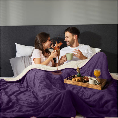 Sacred Weapon Mini Waterproof Throw Blanket for Bed, Couch, Sofa & Travel – Plush Sherpa Fleece, Mattress Protector – Absorbent, Washable, Spill Proof – for Adults, Babies & Pets – Purple 40x45