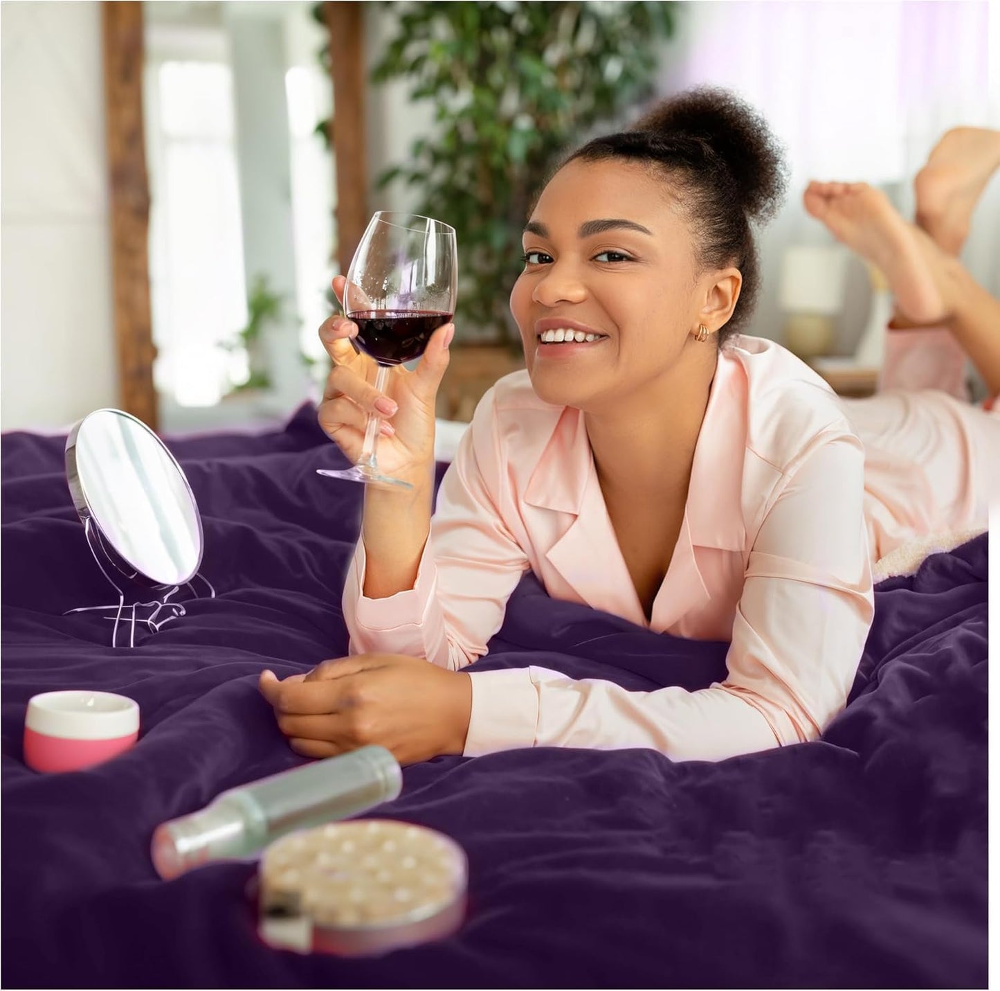Sacred Weapon Mini Waterproof Throw Blanket for Bed, Couch, Sofa & Travel – Plush Sherpa Fleece, Mattress Protector – Absorbent, Washable, Spill Proof – for Adults, Babies & Pets – Purple 40x45