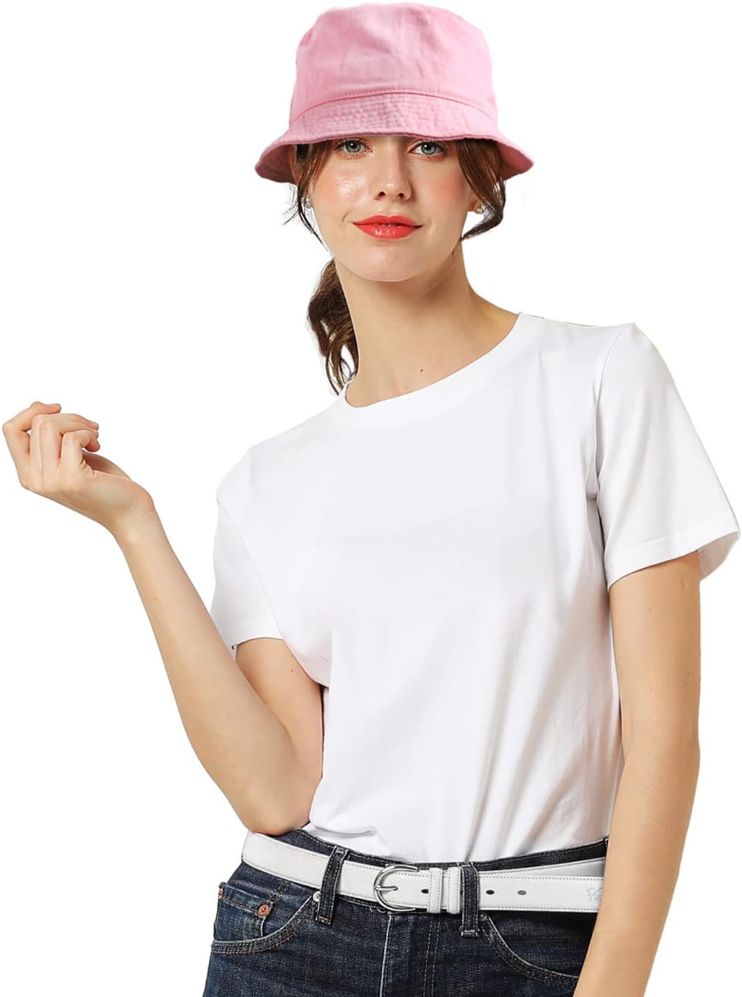 Men Women Unisex Cotton Bucket Hat 100% Cotton Packable for Travel Fishing Hunting Summer Camp