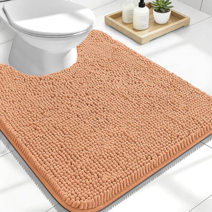Toilet Rugs U-Shaped 24x20, Soft Absorbent Chenille Contour Rugs