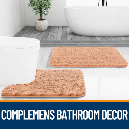 Toilet Rugs U-Shaped 24x20, Soft Absorbent Chenille Contour Rugs
