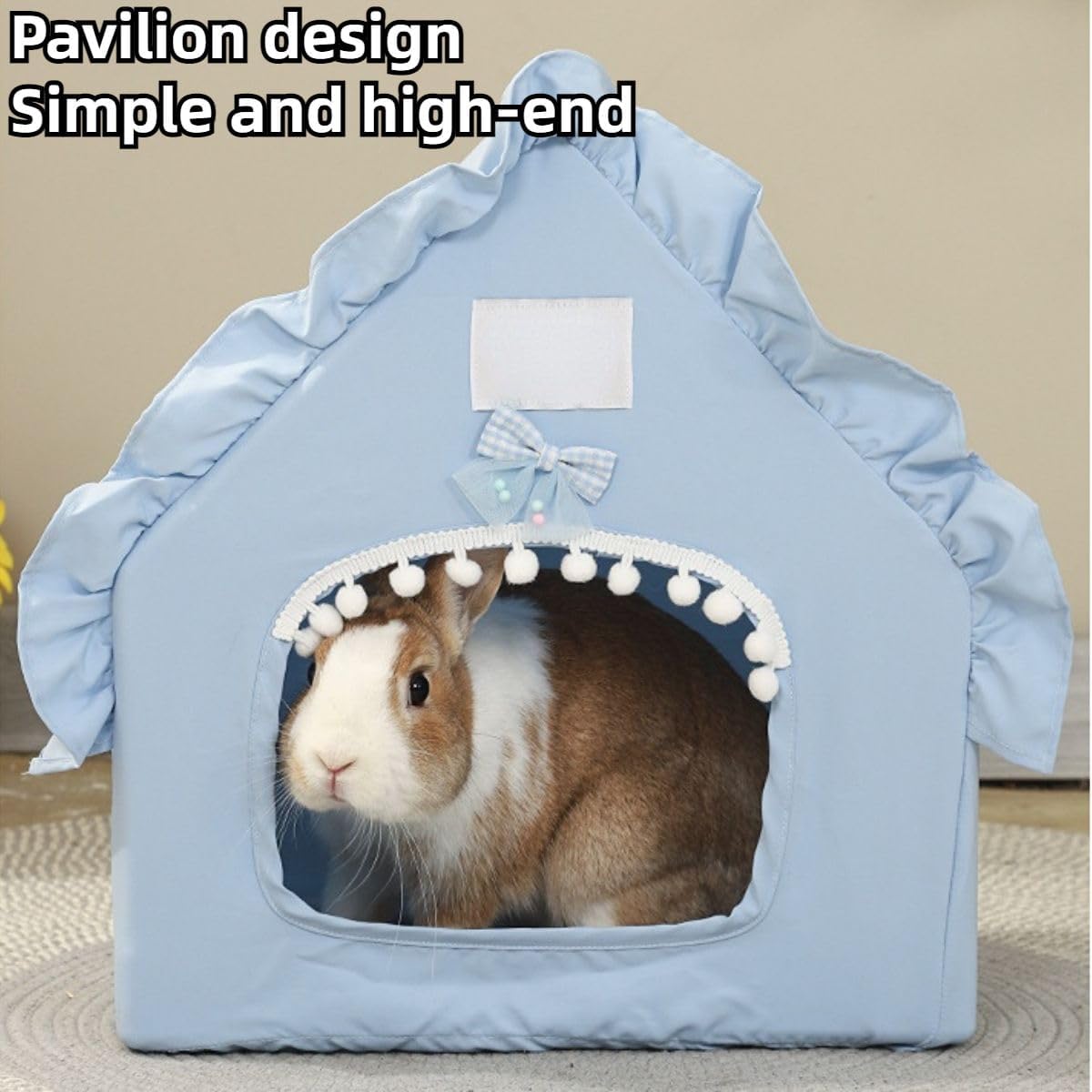 Bunny Tent Guinea Pig House Bed Cozy Hamster Cave Large Hideout for Dwarf Rabbits Hedgehog Bearded Dragon Nest Hamster Cage Accessories (Pink)
