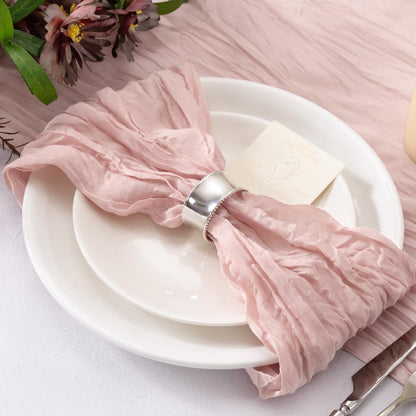 Dusty Pink Cheesecloth Napkins Pink Cloth Napkins Bulk,Set of 50