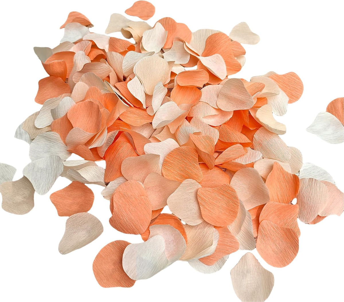 600 PCS Crepe Paper Rose Flower Petals for Wedding Flower Girl to Throw Petals for Romantic Night Centerpieces Baby Shower Valentine's Day Decor (peach white)