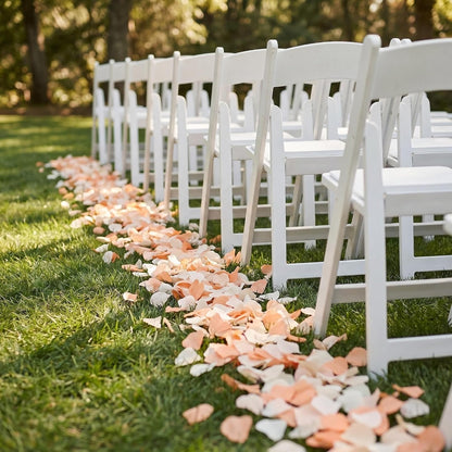 600 PCS Crepe Paper Rose Flower Petals for Wedding Flower Girl to Throw Petals for Romantic Night Centerpieces Baby Shower Valentine's Day Decor (peach white)
