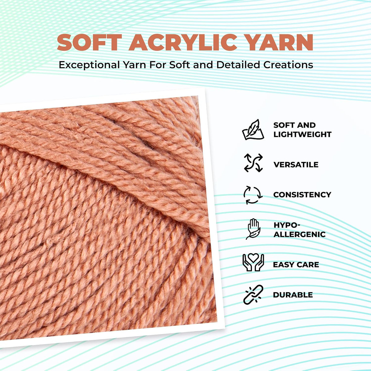 Mellowspun DK Weight Yarn 284 Yards, 3.5 OZ, Dusty Peach