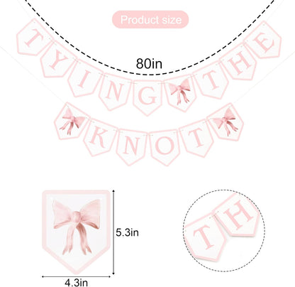 Tying The Knot Pink Bow Banner,Bridal Shower Garland,Bridal Weekend Decor