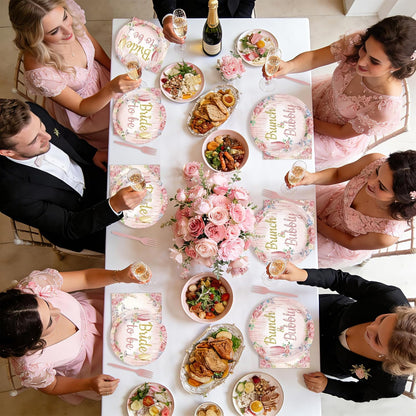 96Pcs Brunch Bubbly Bridal Shower Party Decorations, Serves 24
