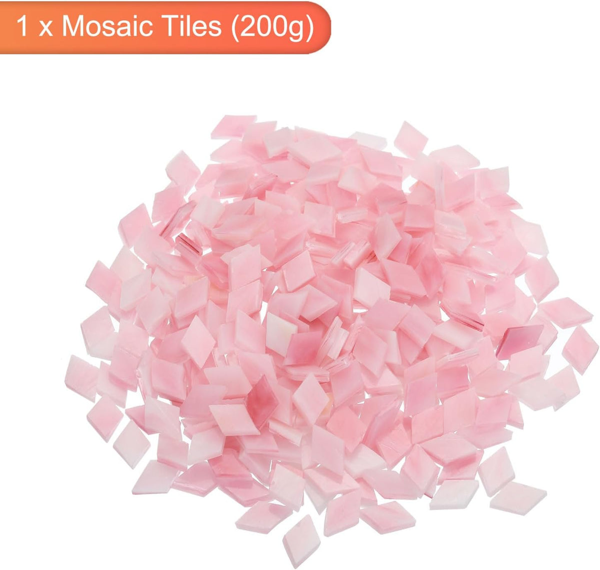 200g Mosaic Tiles Rhombus Shape Glass Mosaic Tiles Stained Mosaic Glass Pieces for Home Decoration Art Crafts DIY Projects Pink