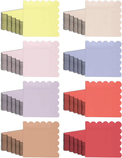qiqee Cocktail Dinner Paper Napkins Disposable Beverage,Wedding, Birthday Party Dessert Wave Pink Series Napkins (120 Count /5x5inch)
