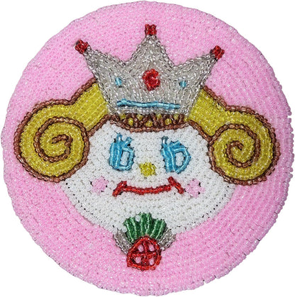 Set of 2pcs Beaded Drink Coaster 4" Floral Coasters for Dining Table Wedding Decoration Party Decor (PinkGirl)
