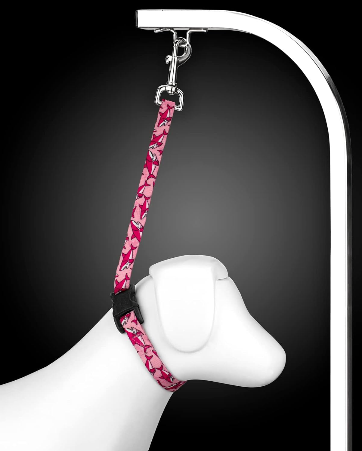 Country Brook Petz - 5/8 Inch Pink Sharks Grooming Loop with Quick Release Buckle with 14 Unique Designs