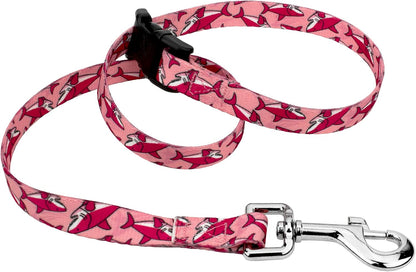 Country Brook Petz - 5/8 Inch Pink Sharks Grooming Loop with Quick Release Buckle with 14 Unique Designs