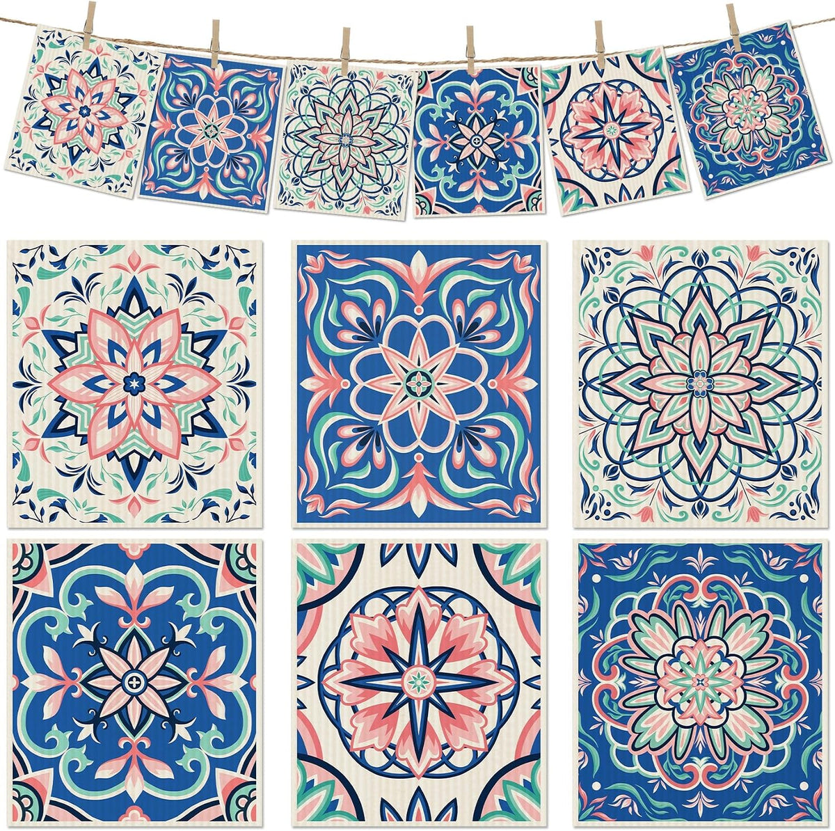 6 Pcs Swedish Paper Cloths for Kitchen, Reusable Paper Towels Washable