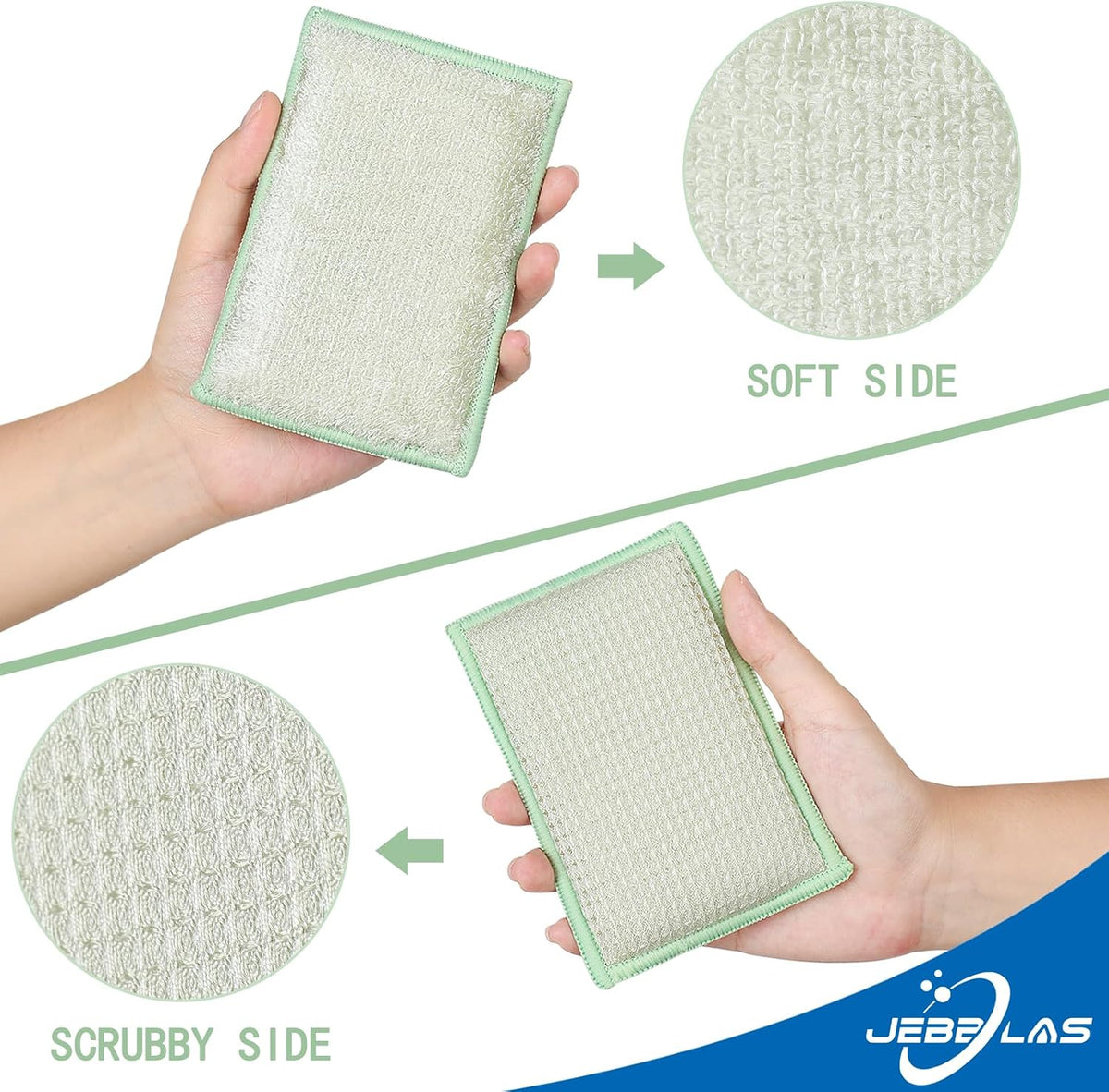 8Pack Bamboo Natural Kitchen Sponges Dish Sponge Cleaning Sponge Heavy Duty Scrub Sponge for Cleaning Kitchen and Household Pink