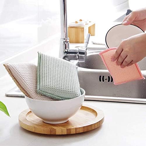 8Pack Bamboo Natural Kitchen Sponges Dish Sponge Cleaning Sponge Heavy Duty Scrub Sponge for Cleaning Kitchen and Household Pink