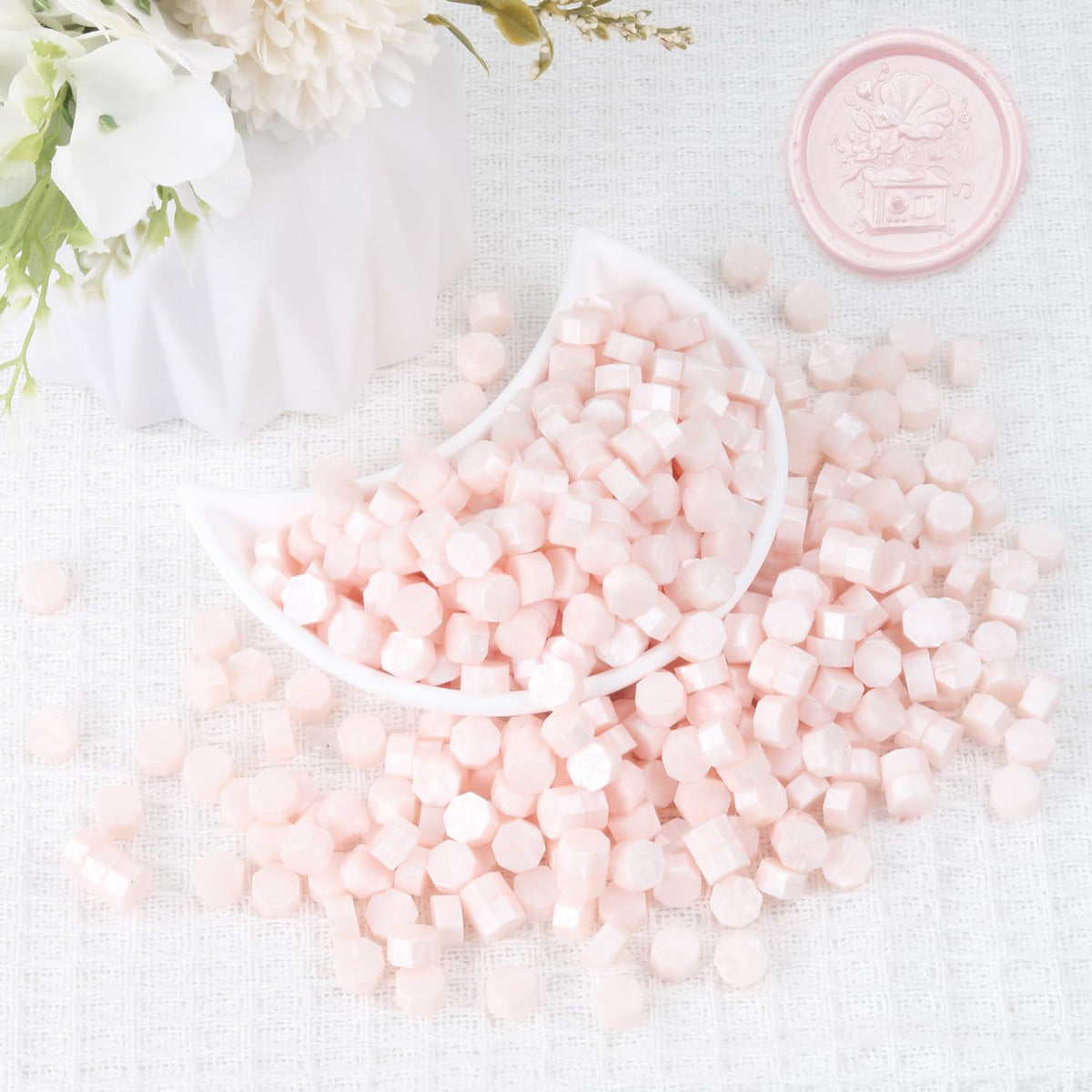 Light Pink Wax Seal Beads, Premium 360pcs Sealing Beads for Wax Seal Stamp, Pink Sealing Wax Pellets Refill Pack for Wax Seal Kit, Wedding Invitations, Envelope Letter Sealing