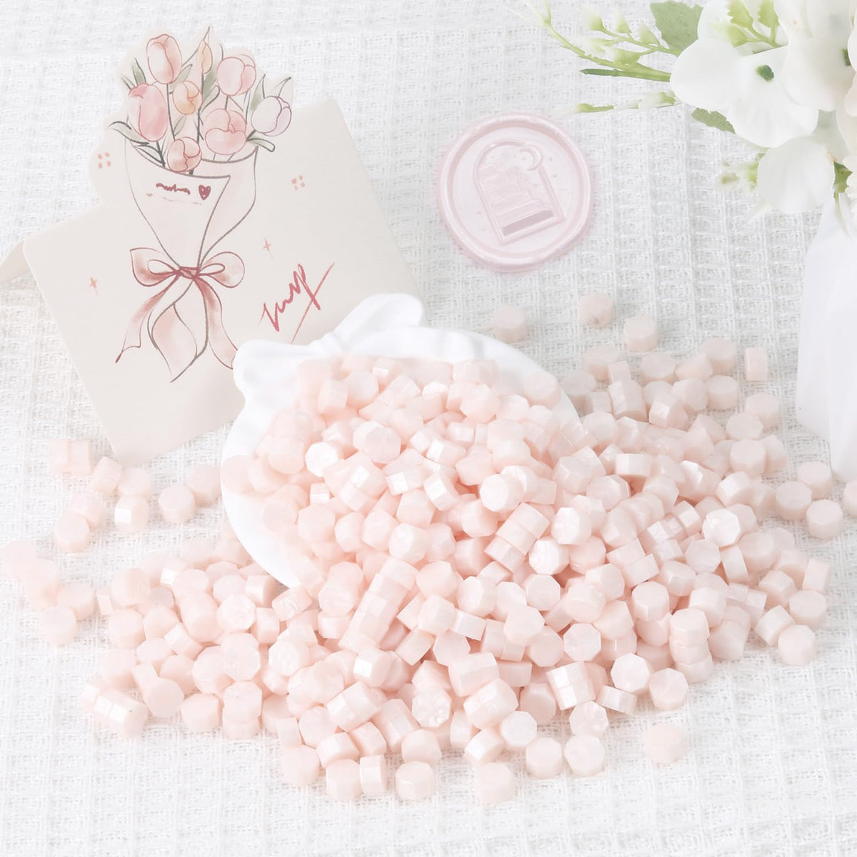 Light Pink Wax Seal Beads, Premium 360pcs Sealing Beads for Wax Seal Stamp, Pink Sealing Wax Pellets Refill Pack for Wax Seal Kit, Wedding Invitations, Envelope Letter Sealing