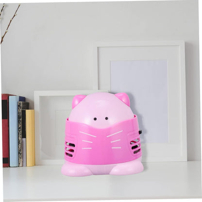 Cartoon Cat Desktop Vacuum Cleaner Portable Table Dust Collector for Efficient Crumb and Dust Removal for Home Office and School Use No Battery Pink
