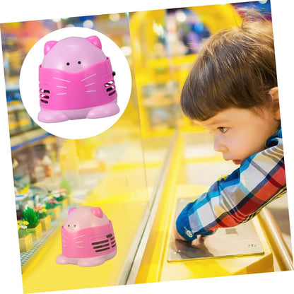 Cartoon Cat Desktop Vacuum Cleaner Portable Table Dust Collector for Efficient Crumb and Dust Removal for Home Office and School Use No Battery Pink