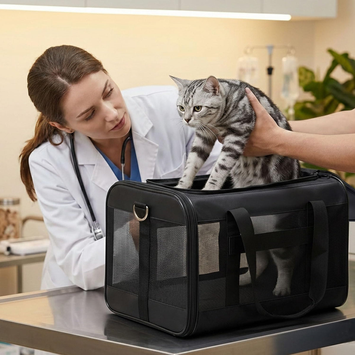 Cat Carrier Soft-Sided Pets Travel Carriers,Pink M