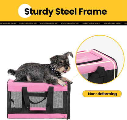 Cat Carrier Soft-Sided Pets Travel Carriers,Pink M