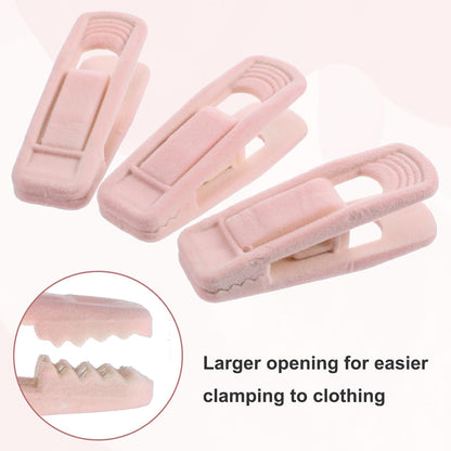 40 Pcs Pink Velvet Hangers Clips Pant Hangers Velvet Clips Non-Slip Pant Skirt Clip Multi-Purpose for Shower Curtains and Clothing