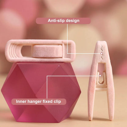 40 Pcs Pink Velvet Hangers Clips Pant Hangers Velvet Clips Non-Slip Pant Skirt Clip Multi-Purpose for Shower Curtains and Clothing